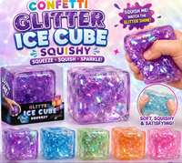 BIG CONFETTI GLITTER ICE CUBE SQUISHY