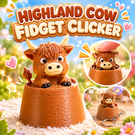 HIGHLAND COW CLICKER FIDGET