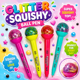 GLITTER SQUISHY BALL PEN