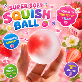 SUPER SOFT STRAWBERRY CENTER SQUISHY BALL