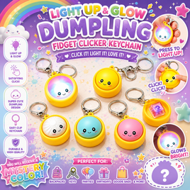 LIGHT UP & GLOW DUMPLING KEYCHAIN CLICKER (RANDOM COLOR)