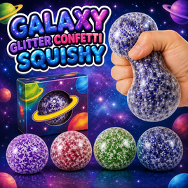 GALAXY GLITTER CONFETTI SQUISHY BALL