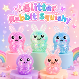 4" GLITTER SPARKLE BUNNY SQUISHY