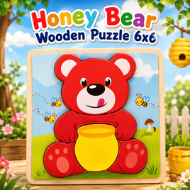 Honey Bear Wooden Puzzle (6"x6")