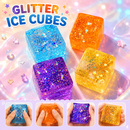GLITTER ICE CUBE SQUISHY