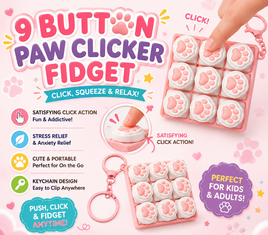 9 BUTTON PAW CLICKER FIDGET (KEYCHAIN)
