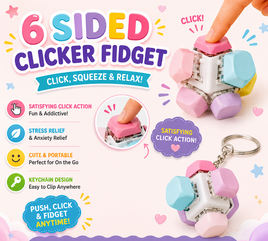 6 SIDED PASTEL CLICKER FIDGET (KEYCHAIN)