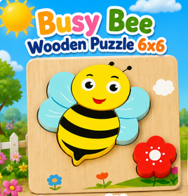 Busy Bee Wooden Puzzle (6"x6")