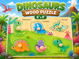 Dinosaurs Wooden Puzzle (6"X9")