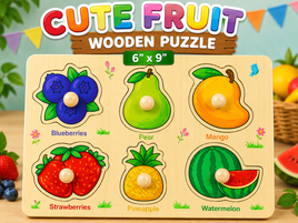 Cute Fruit Wooden Puzzle (6"x9")