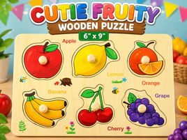 Cutie Fruity Wooden Puzzle (6"x9")