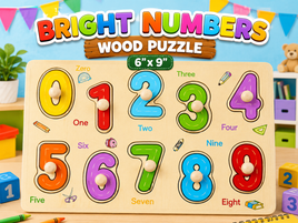 Bright Numbers Wooden Puzzle (6"x9")