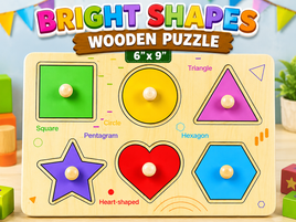 Bright Shapes Wooden Puzzle (6"x9")